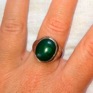 Malachite and silver ring
